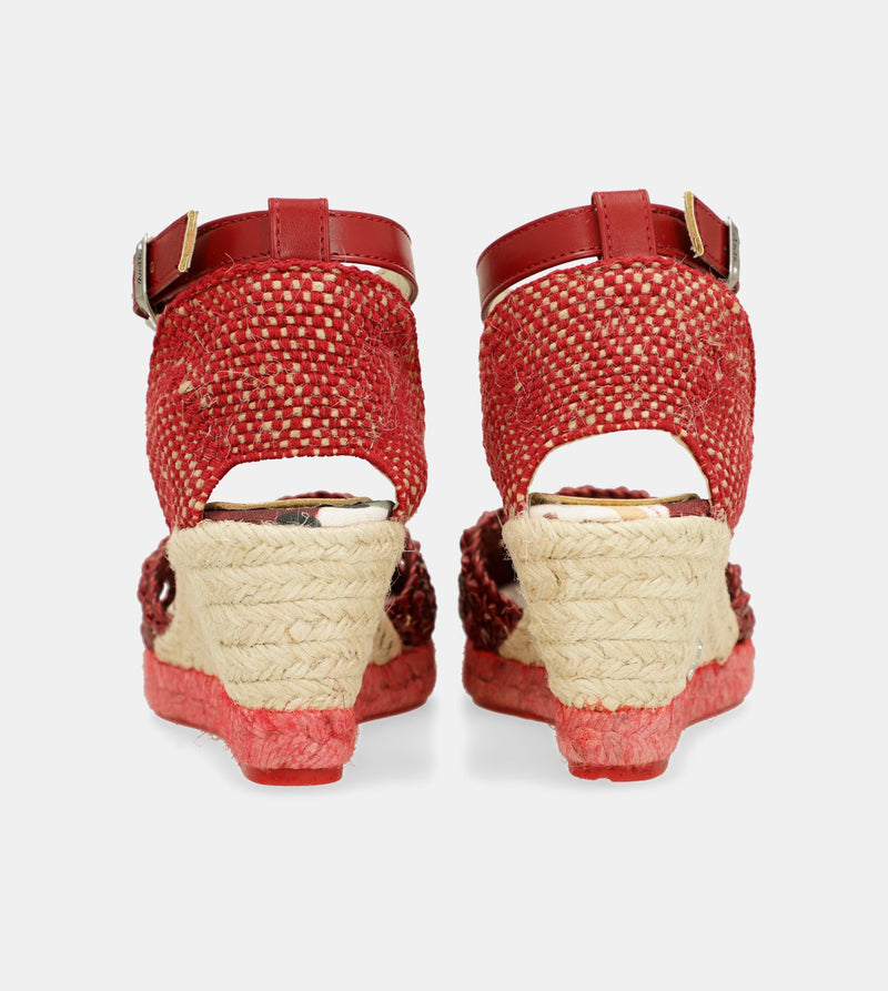 Sandales compensées rouges Alma