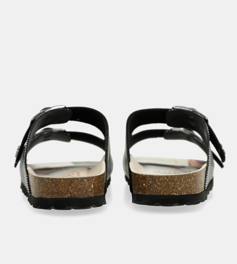 Sandales bio noires à pois