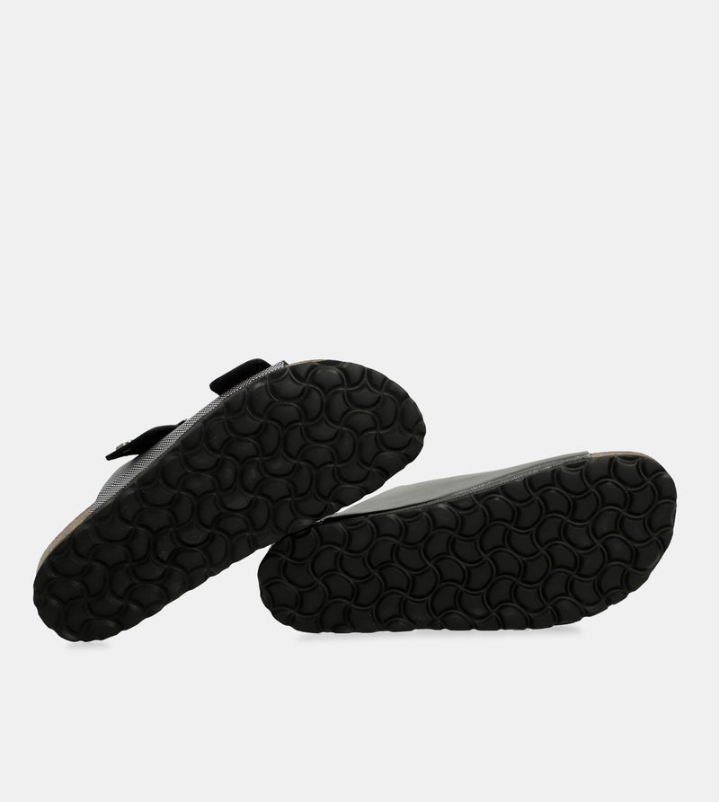 Sandales bio noires à pois