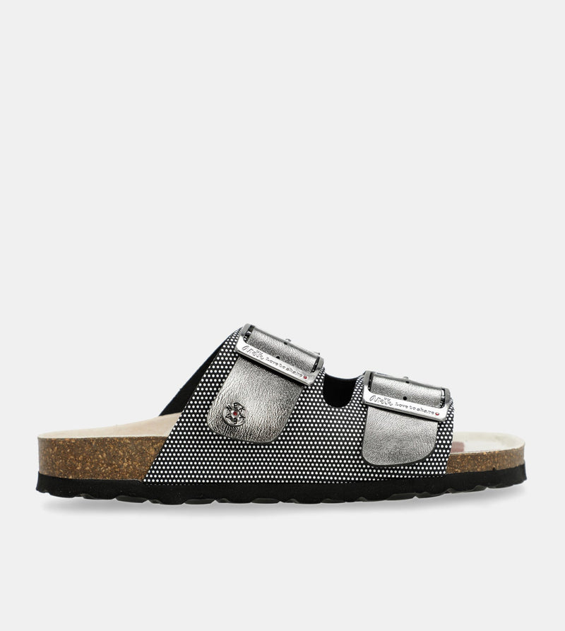 Sandales bio noires à pois