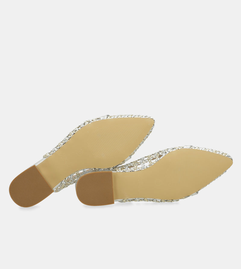 Ballerines slingback dorées et argentées